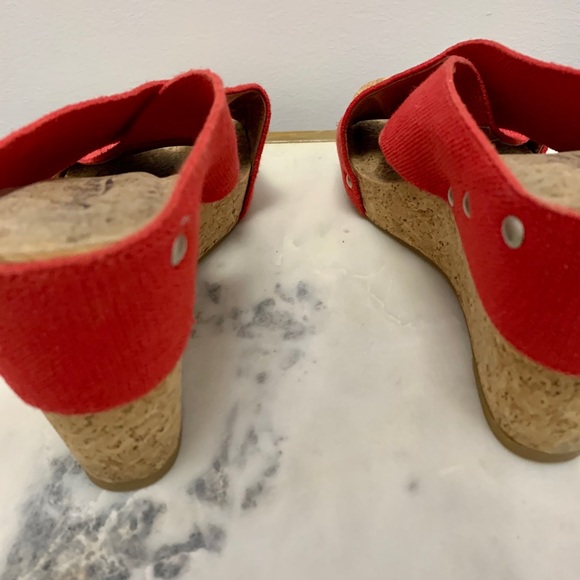 2 for 1! Lucky Brand Red and Blue Cork Platforms - Picture 2 of 4
